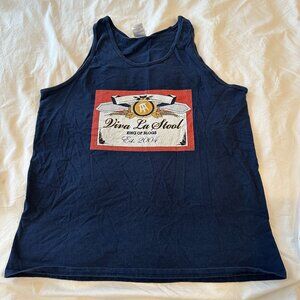 Men's Barstool Sports Viva La Stool Budweiser style navy tank top size large